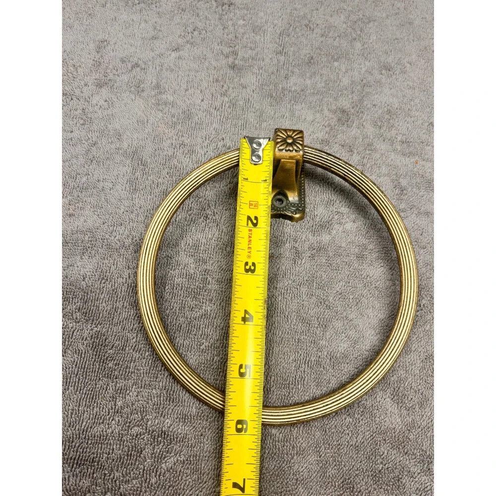 Vtg Towel Ring Wall Mount Bathroom Hand Towel Holder Decorative Hardware